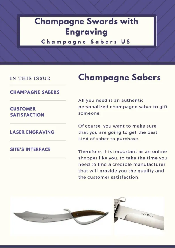 Champagne Sword Engraving - Champagne Sabers US