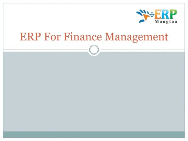 ERP for Finance Management