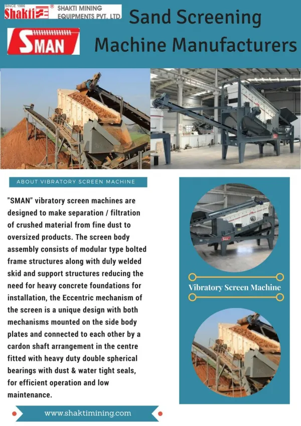 Sand Screening Machine Manufacturers