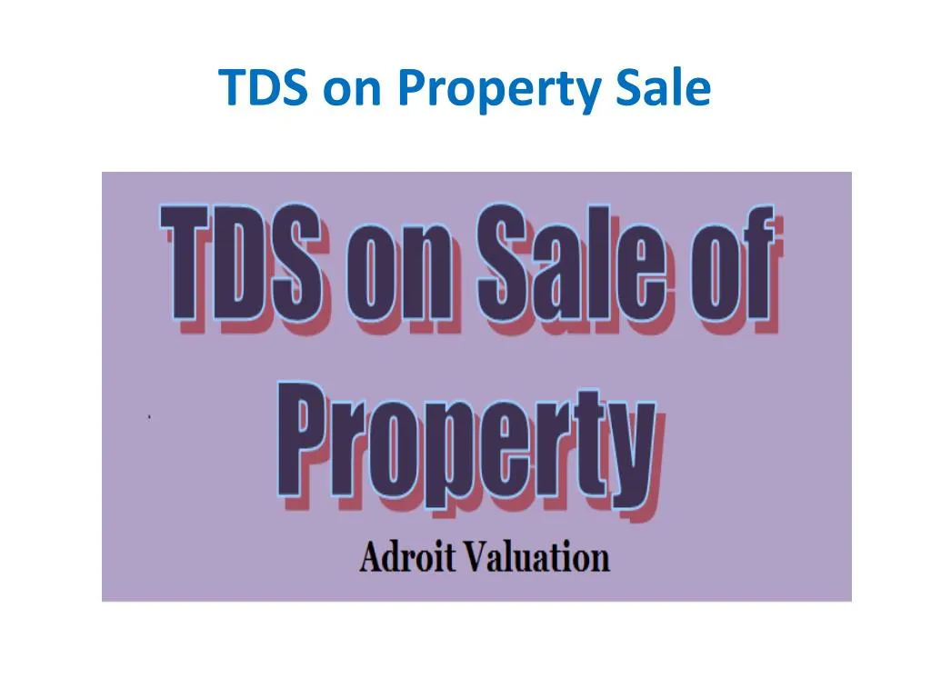 tds on property sale