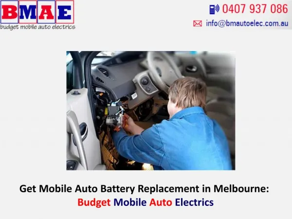 Get Mobile Auto Battery Replacement in Melbourne: Budget Mobile Auto Electrics