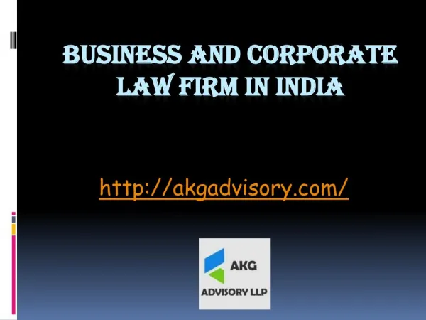 Business And Corporate Law Firm In India