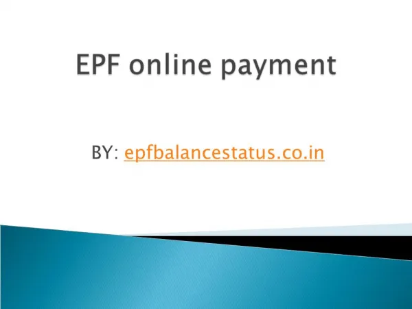EPF online payment