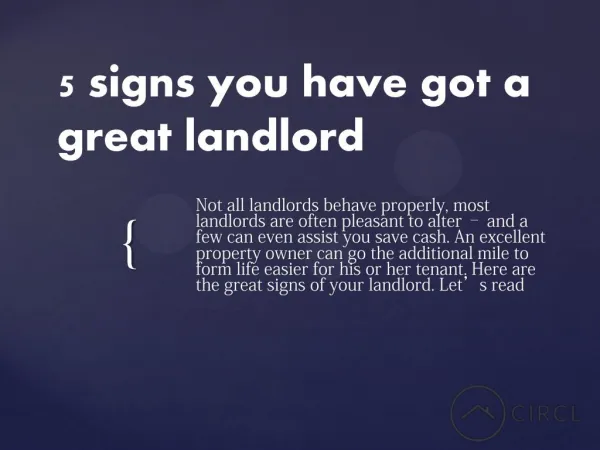 5 signs you have got a great landlord