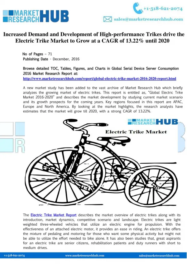 Electric Trike Market Forecast Report