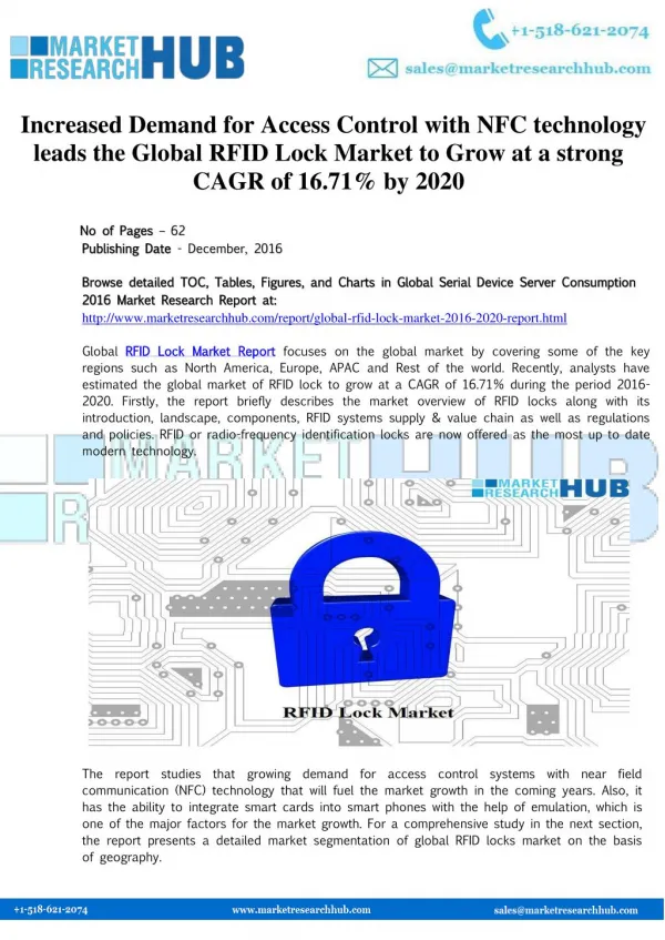 Global RFID Lock Market Forecast Report