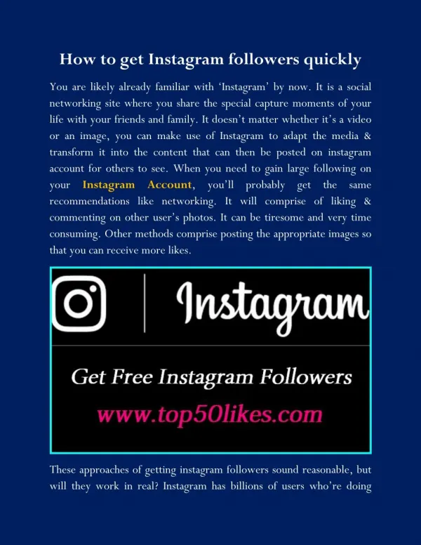 How to get Instagram followers quickly