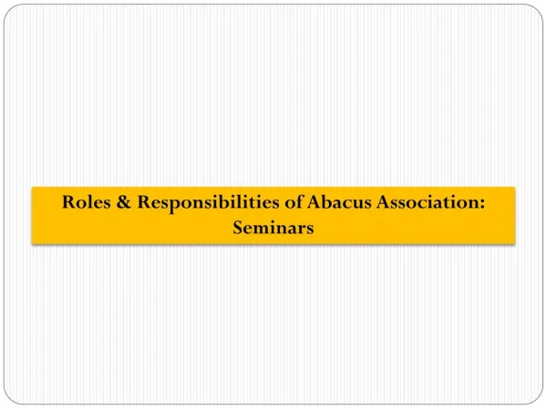 Roles & Responsibilities of Abacus Association