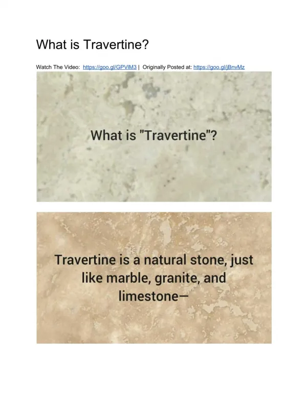 What is Travertine?