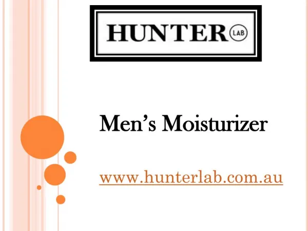 Men’s Moisturizer - hunterlab.com.au