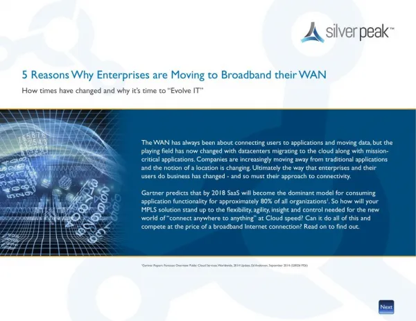 5 Reasons Why Enterprises are Moving to Broadband their WAN