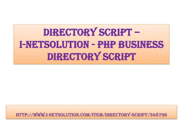 Directory Script – i-Netsolution - PHP Business Directory Script