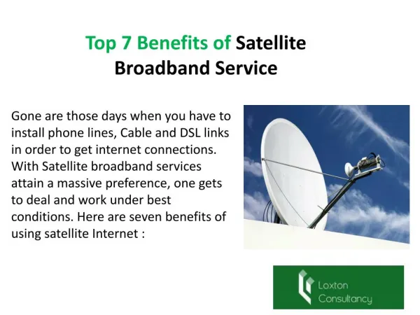 Top 7 Benefits of Satellite Broadband Service