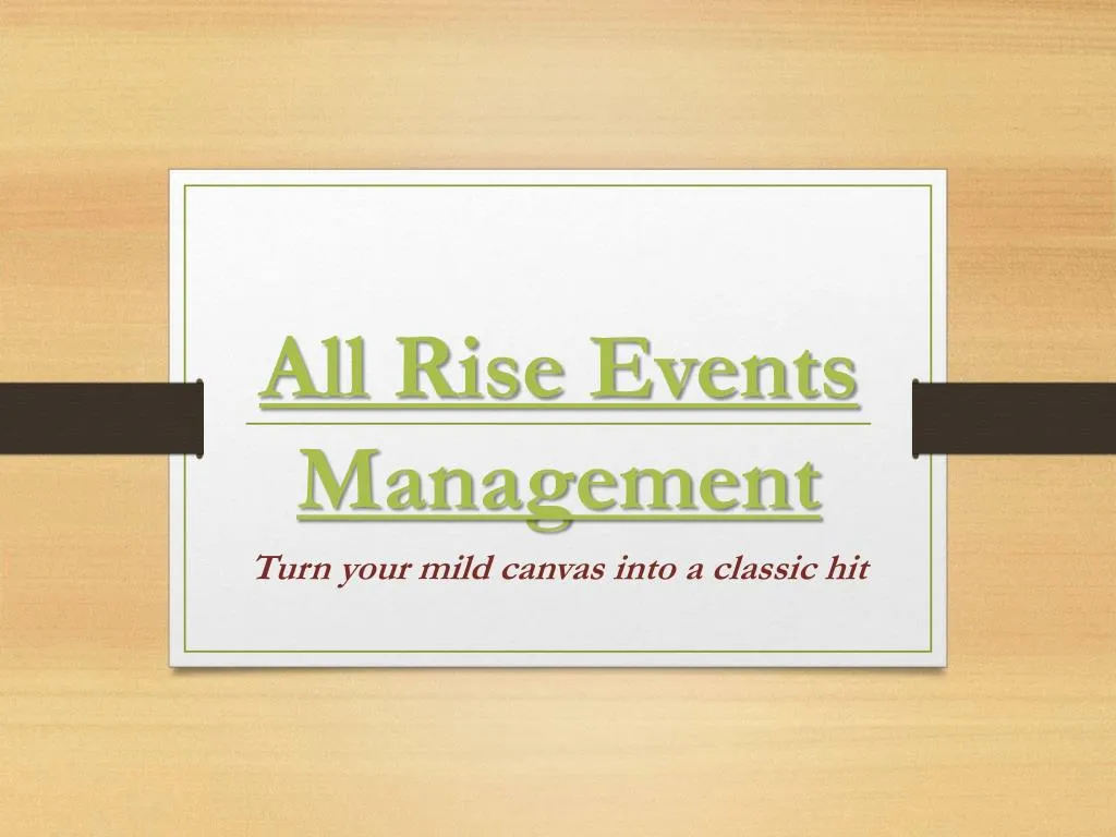 all rise events management