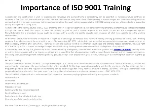 ISO 9001 Quality Certification