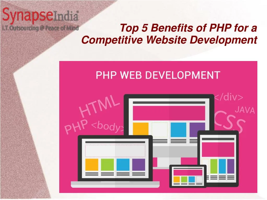 top 5 benefits of php for a competitive website development