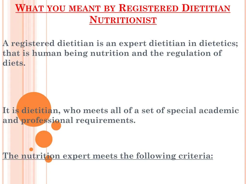 what you meant by registered dietitian nutritionist