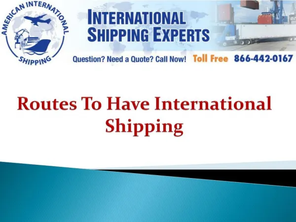 Routes To Have International Shipping