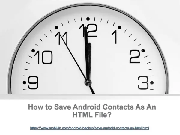 How to Save Android Contacts As An HTML File?