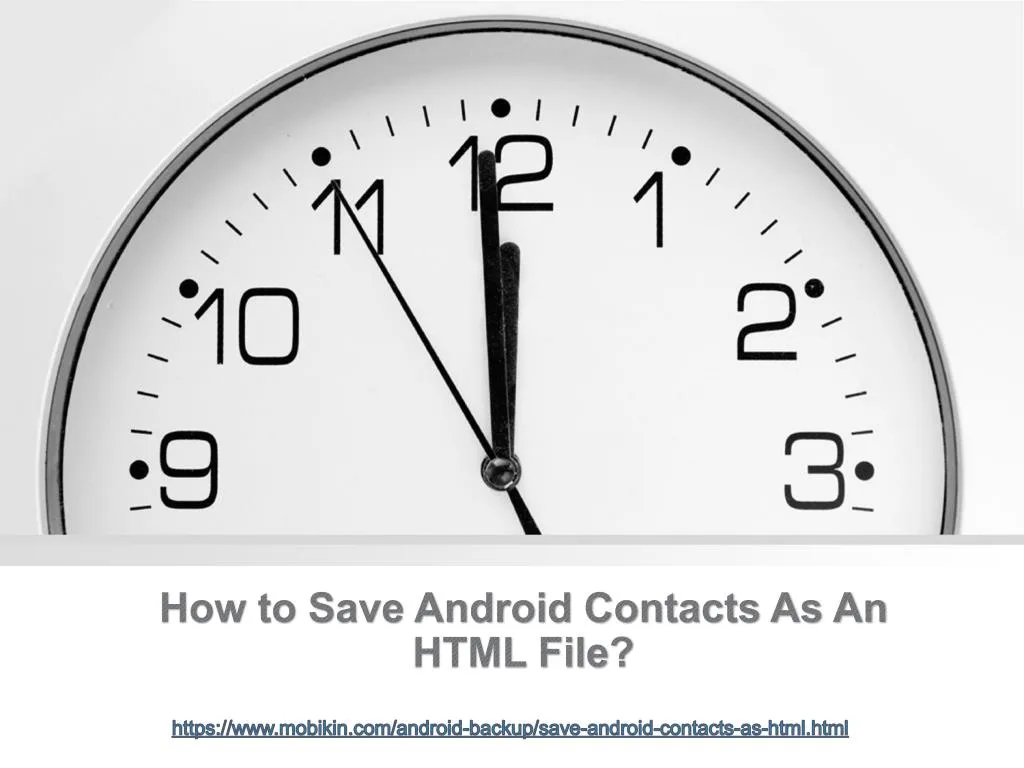 how to save android contacts as an html file