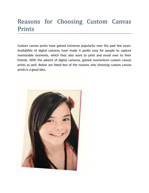 Reasons for Choosing Custom Canvas Prints