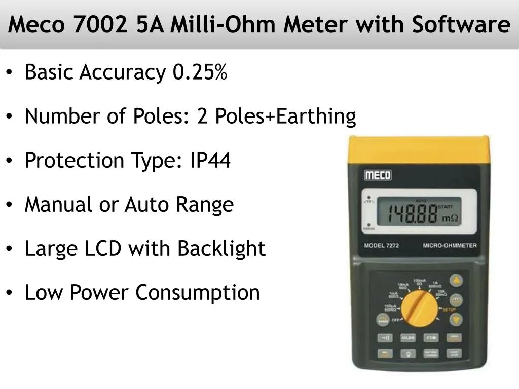 meco 7002 5a milli ohm meter with software
