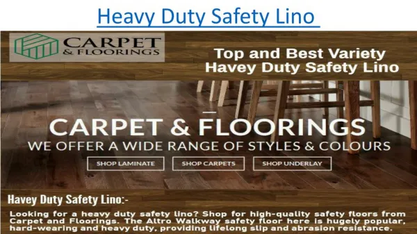 Heavy duty safety lino from Carpet And Flooring