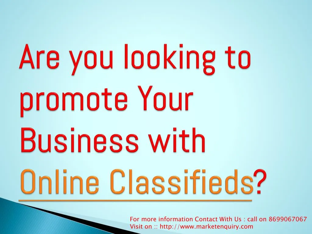 are you looking to promote your business with online classifieds
