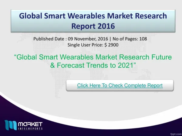 Global Smart Wearables Market Opportunities & Trends 2021