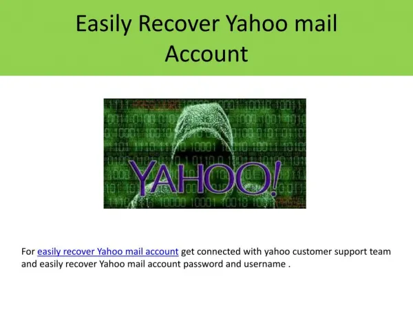 Steps to recover Yahoo mail account
