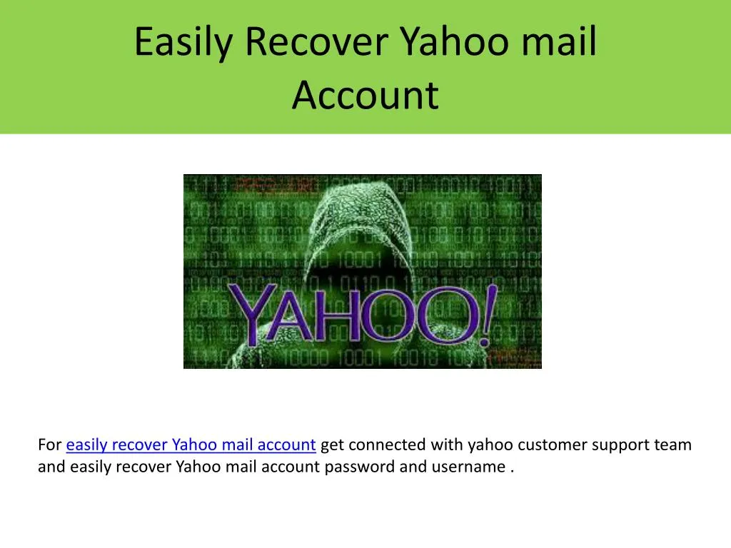 easily recover yahoo mail account