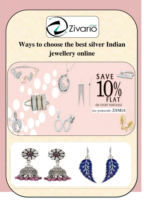Ways tochoose the best silver Indian jewellery online