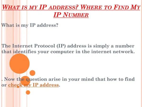 What is my IP address? Where to Find My IP Number