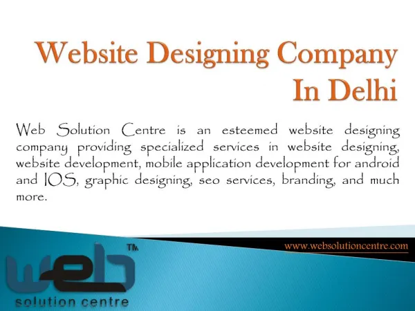 Best Website Designing Company In West Delhi