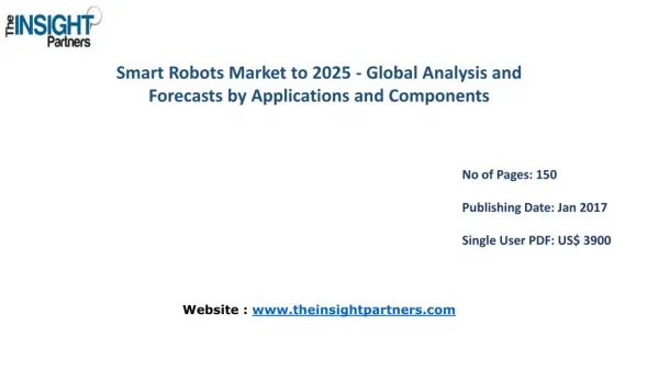 Smart Robots Market to 2025: Trends, Business Strategies and Opportunities with Key Players Analysis |The Insight Partne