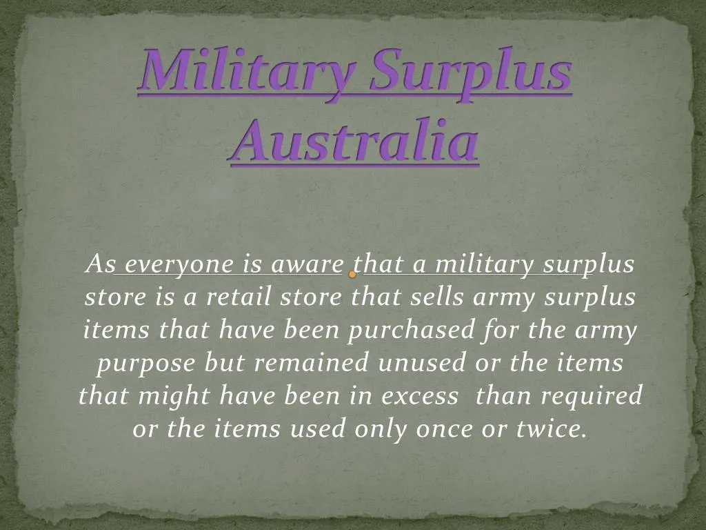 military surplus australia