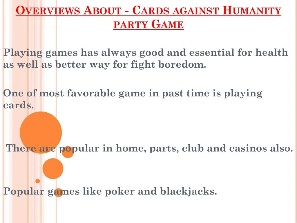 overviews about cards against humanity party game