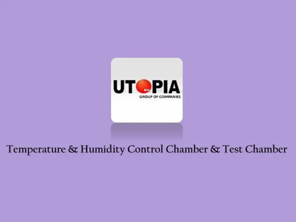 Temperature & Humidity Control Chamber