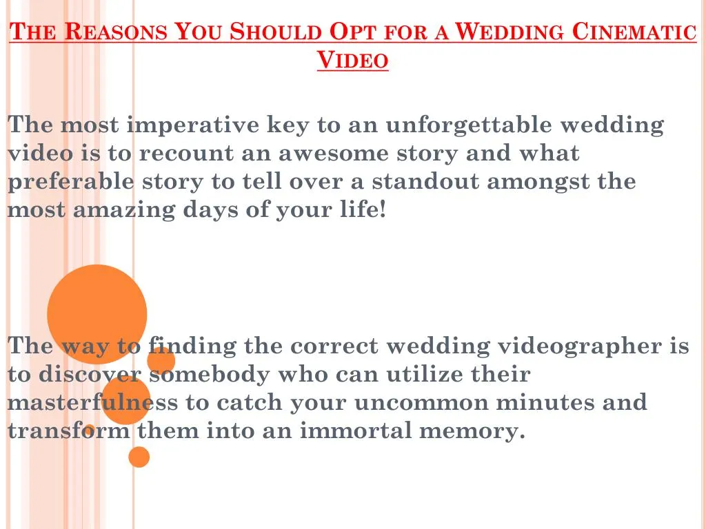 the reasons you should opt for a wedding cinematic video