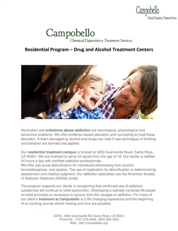Residential Treatment center - Campobello Chemical Dependency Treatment