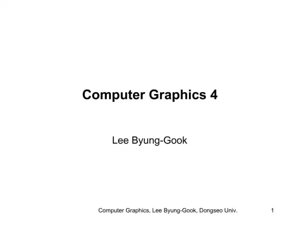 Computer Graphics 4