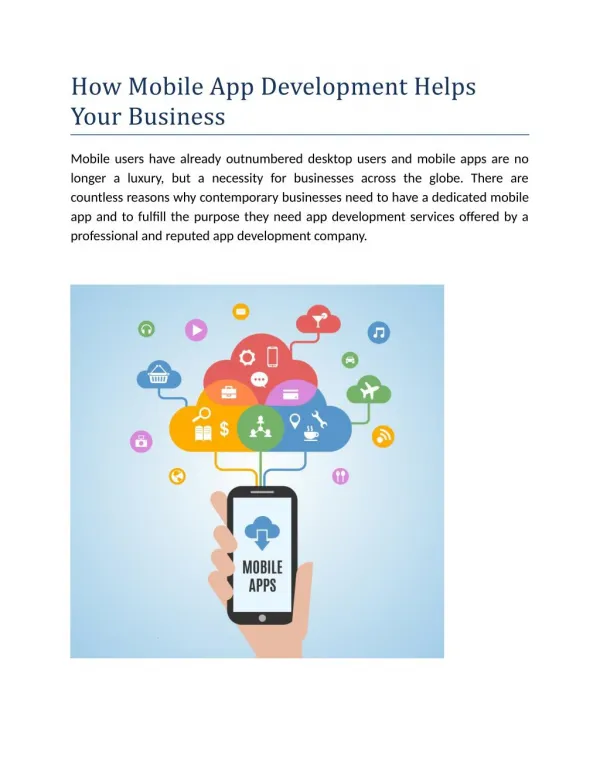 How Mobile App Development Helps Your Business
