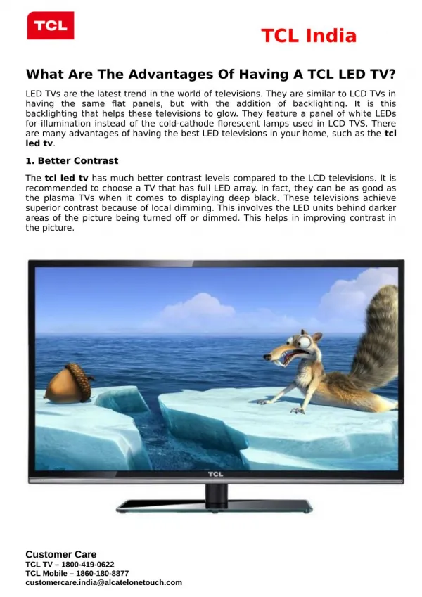 What Are The Advantages Of Having A TCL LED TV?