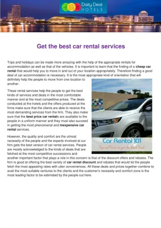 Get the best car rental services - slide 1