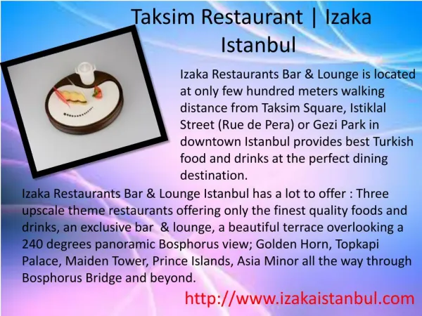 Taksim Restaurant | Izaka Istanbul