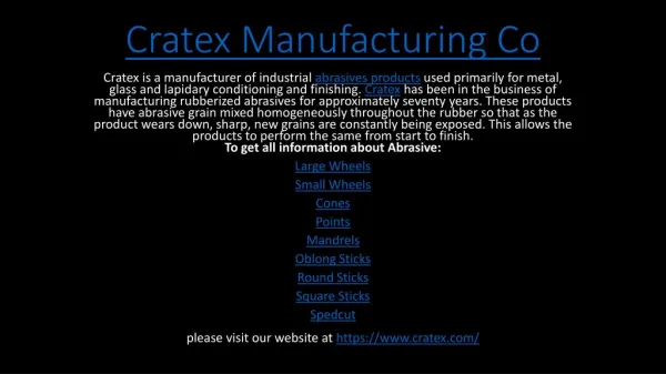 Cratex Manufacturing Co