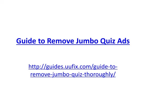 Guide to Remove Jumbo Quiz Ads