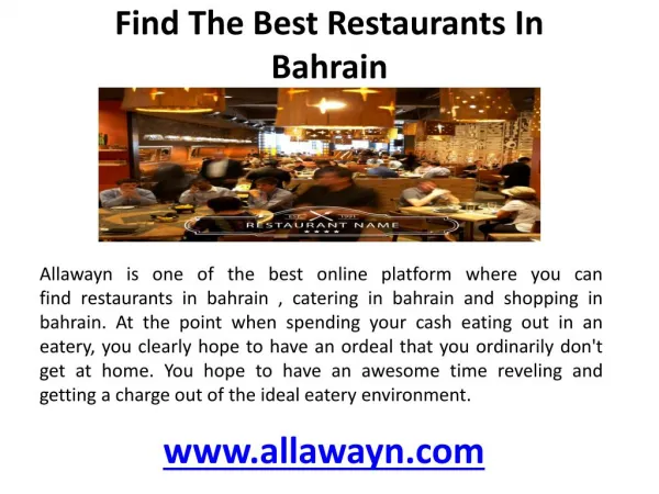 Find the best restaurants in bahrain