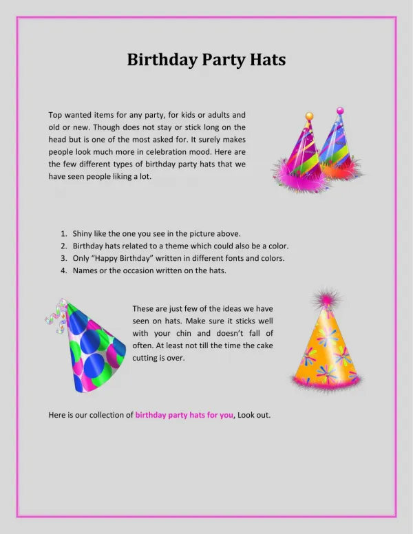 Birthday Party Hats