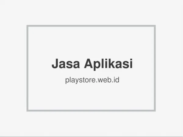 Jasa Aplikasi